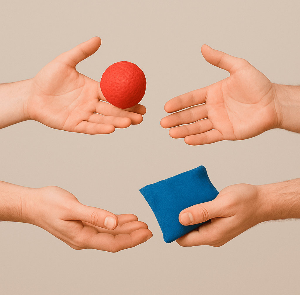 hände und säckchen